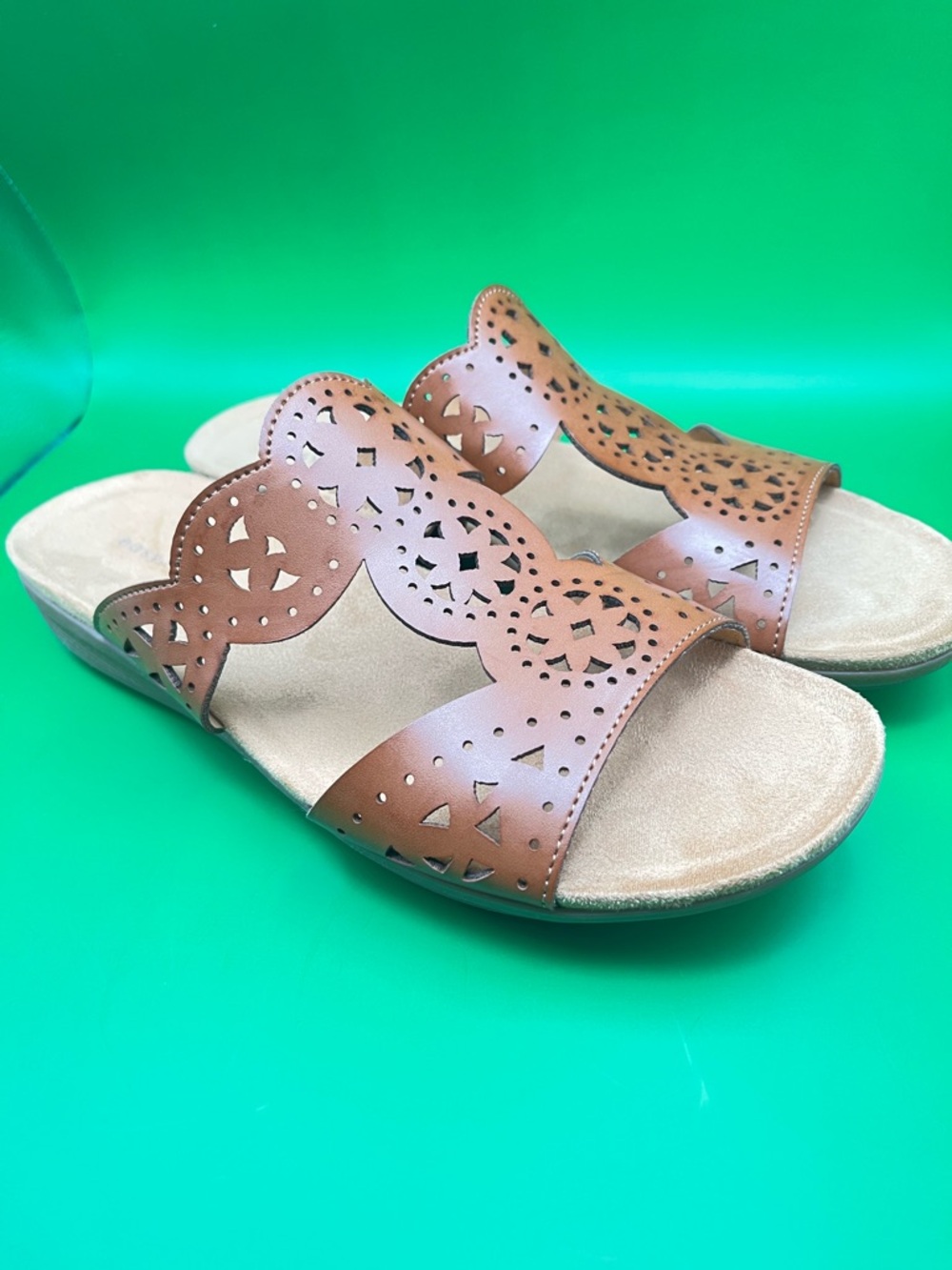 Easy Spirit New Women's 9 Comfort Slide Sandals in Brown - Women's Cutout Design